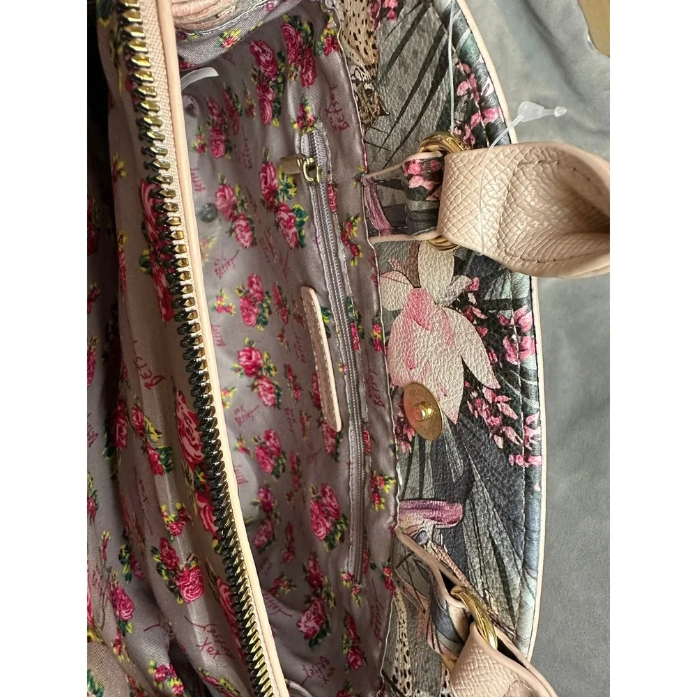 Betsey Johnson Satchel XOGIGI Pink Multi‎ Scarf Handbag NWT Crossbody Purse